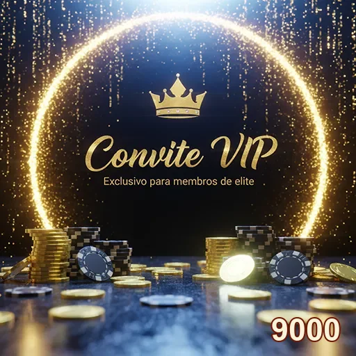 Convite VIP para cassino do site 9000, com design elegante e detalhes atraentes.